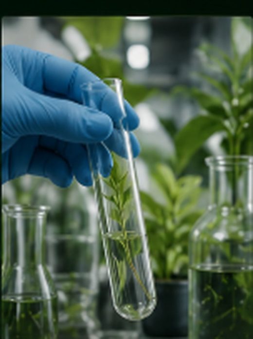 Green shoot in a test tube