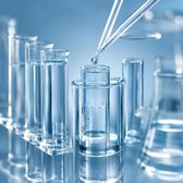 Glassware on a laboratory bench