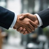 Handshake over a meeting table