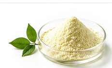 Cream powder in a glass dish
