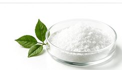 White crystals in a glass dish