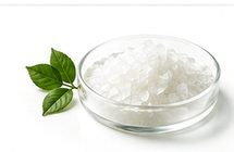 White crystals in a glass dish